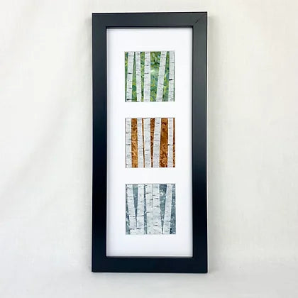 Framed fabric collage