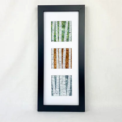 Framed fabric collage