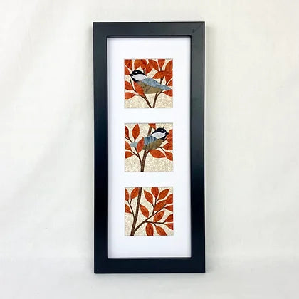 Framed fabric collage