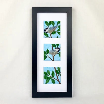 Framed fabric collage