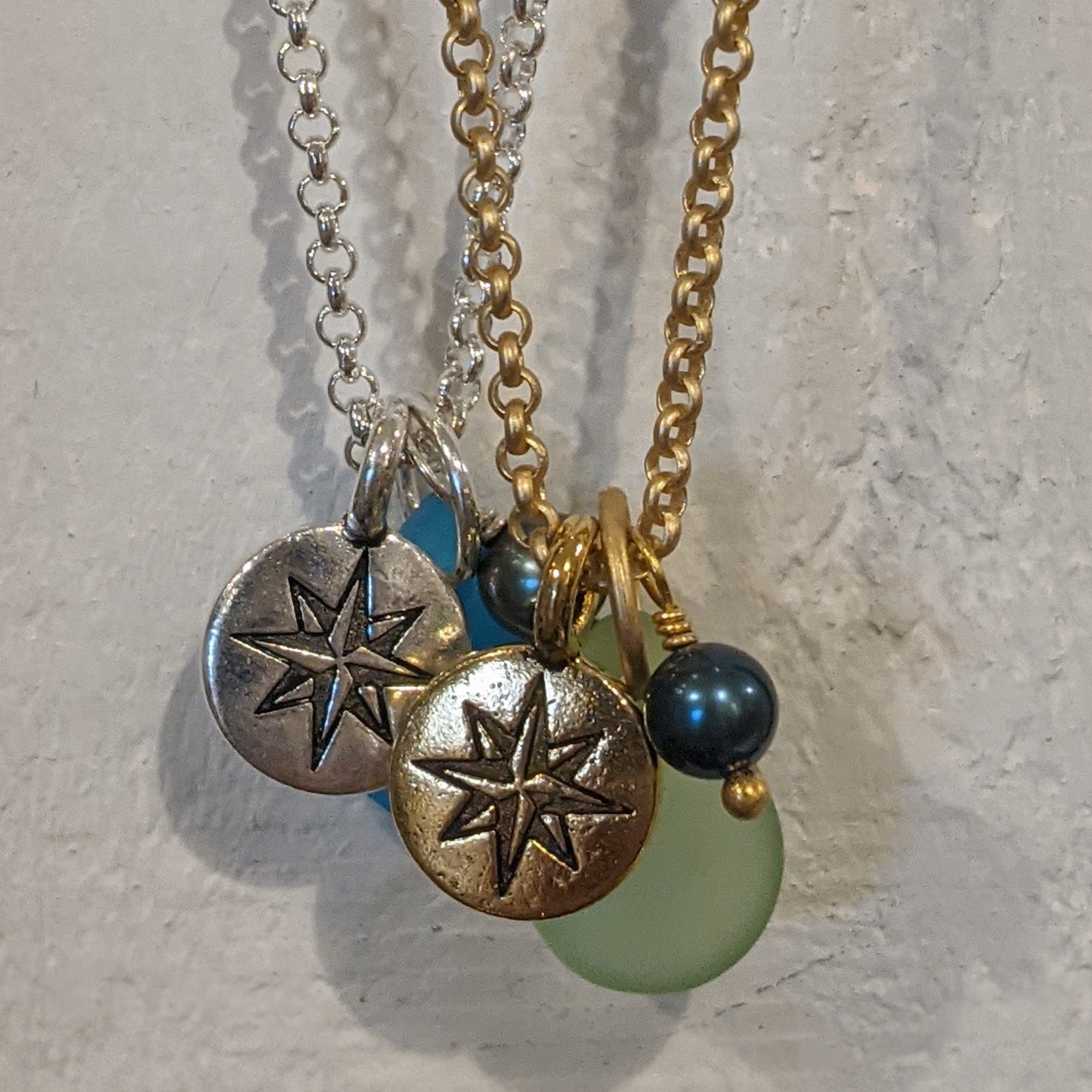 Compass rose necklace