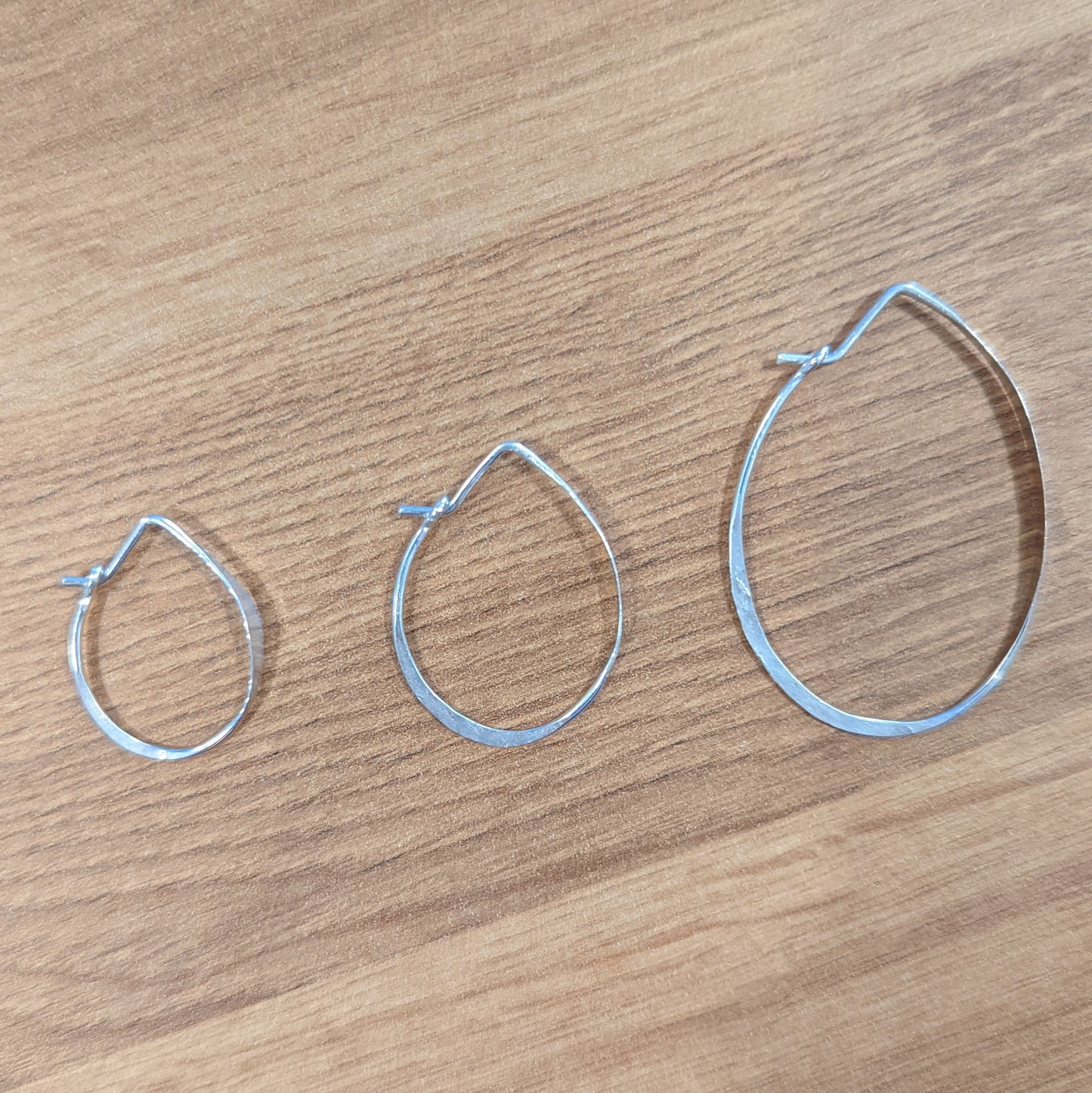 Michelle Estell hammered hoops: sterling silver