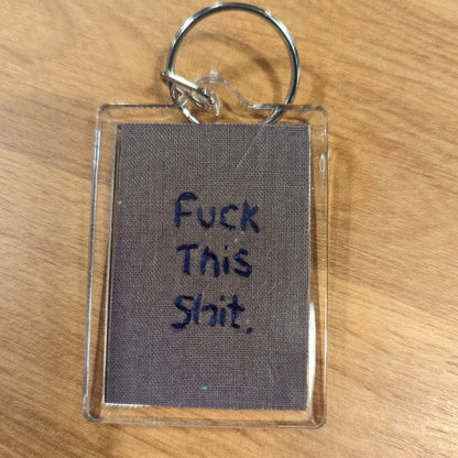 Salty wisdom stitched keychains