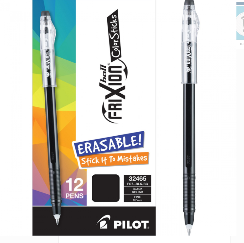 FriXion heat-erasable pens