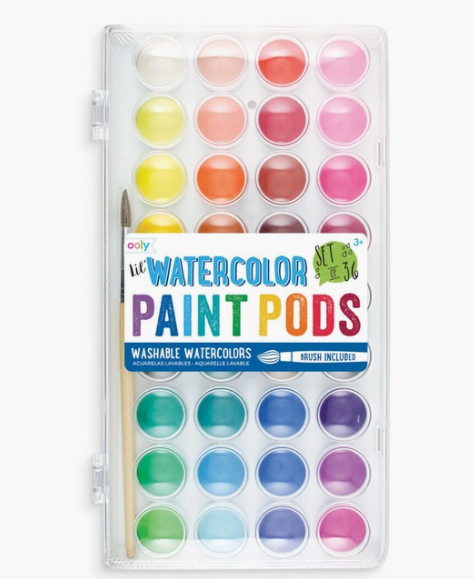 Watercolor paint pods