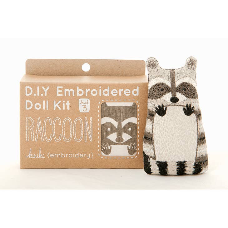 Embroidered animal doll kits