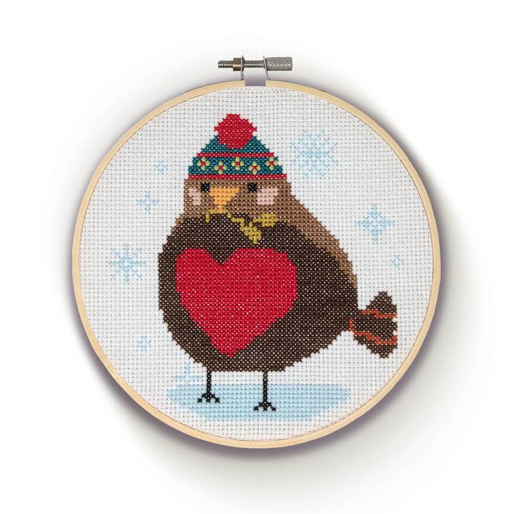 Winter Life cross stitch hoop kits