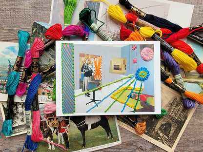 A Stitch in Time: embroidering postcards